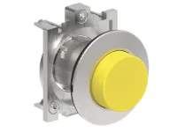 B.P. PLAT A ACCROCHAGE DEPASSANT METAL. RELACHE A PRESSION JAUNE